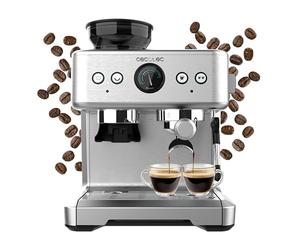 Cecotec Cafetière Express 20 Bars Power Espresso 20 Barista. 2250 W, Manomètre, 2 Thermoblocks, Vaporisateur Orientable, Réservoir de Café en Grains et Moulin à 20 Niveaux