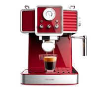 Cecotec Cafetière Express Power Espresso 20 Tradizionale Light Red. 1350 W, Technologie ForceAroma de 20 bars, Vaporisateur Orientable, Bras Double, Arrêt Automatique, Plateau D'Égouttage Amovible