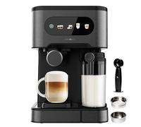 Cecotec Cafetière Express Semi-automatique Power Espresso 20 ColdBrew Latte. 1350W, 20 Bars, Froid, Tiède ou Chaud, Écran Tactile, Réservoir d'Eau 1,5L et 500ml Lait, Chauffe-tasses, Double Bras