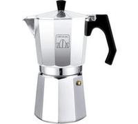 Cecotec Cafetière italienne Mokclassic 1200 Shiny. Cafetière en aluminium, pour toutes les cuisines, 12 tasses de café, joint en silicone, poignée ergonomique et résistante à la chaleur Silver G