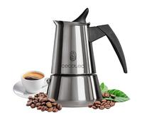 Cafetière italienne Cecotec Piccolina 200. 100 ml, 2 tasses de café, acier inoxydable, adaptée à toutes les surfaces, filtre premium
