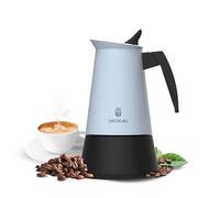 Cecotec Cafetière Italienne Piccolina 600 Blue. 300ml, 6 Tasses de Café, Acier Inoxydable, Compatible Toutes Surfaces, Filtre Premium, Valve de Sécurité, Poignée Thermorésistante, Design Élégant