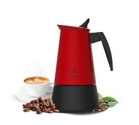 Cecotec Cafetière Italienne Piccolina 600 Red. 300ml, 6 Tasses de Café, Acier Inoxydable, Compatible Toutes Surfaces, Filtre Premium, Valve de Sécurité, Poignée Thermorésistante, Design Élégant