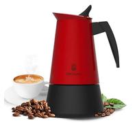 Cecotec Cafetière italienne Piccolina 900 Red – 450 ml, 10 tasses, inox, poignée thermorésistante