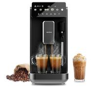 Cecotec Cafetière Superautomatique Cremmaet Lungo Steam. 19 Bars, Thermoblock, 5 Boissons, Vaporisateur, 5 Niveaux de Mouture, Double Bras, Détartrage, Réservoir d'Eau 2L, 280g Grains de Café, Écran