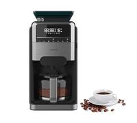 Cecotec Cafetières à Goutte Coffee 66 Grind & Brew. 1400W, 1.5L, 12 Tasses, Réservoir de 230g de Grains de Café, Moulin Conique, 7 Niveaux, Programmable jusqu'à 24h, Intensité Réglable, Acier Inox