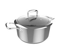 Cecotec Casserole Polka Classy 24 Pot Steel. Diamètre 24 cm, Capacité 4 L, Acier Inoxydable 18/10, Revêtement Antiadhésif, Poignées Rivées, Couvercle En Verre,Convient à Tous Les Types De Cuisinières