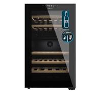 Cecotec Cave à Vin 52 Bouteilles avec Double Zone de Température Bolero GrandSommelier Duo 52000 Black. Compresseur Intégré, Écran LED Intérieur, Fonctionnement Silencieux, 5 Étagères en Bois.