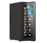 Cecotec Cave a vin Bolero GrandSommelier 1250 CoolCrystal. Cave à vin 12 Bouteilles avec refroidissement thermoélectrique et lumière LED à l'intérieur pour une meilleure conservation.