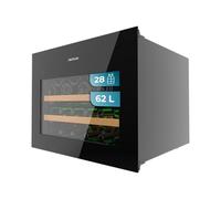 Cecotec Cave à Vin Encastrée 28 Bouteilles Bolero GrandSommelier BI 28000. Cave à vin encastrable, noire,capacité de 28 bouteilles, température 5-20 ºC, 2 clayettes en bois,compresseur, LED, tactile