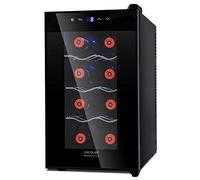 Cecotec Cave à vin Grand Sommelier 800 CoolCrystal. 8 Bouteilles, 25 L, Design Porte FullCrystal, Finition Mirroir, Étagère en Acier Inoxydable, Panneau tactile et Écran LED.