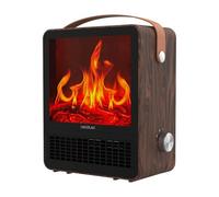 Cecotec Chauffage Céramique de Table Basse Consommation ReadyWarm 1500 Ceramic Flames. 1500W, Lumière Effet Flammes, Thermostat Réglable, 2 Modes, Triple Système de Sécurité, Idéal pour 15 m², Noir