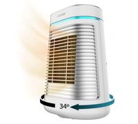 Cecotec Chauffage céramique de Table ReadyWarm 1550 Max Ceramic Rotate Smart Blanc, 1500 W, oscillation, thermostat réglable y 3 modes de fonctionnement fr, 15 m2