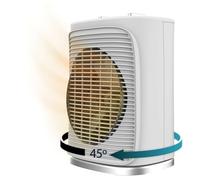 Cecotec Chauffage électrique à faible consommation ReadyWarm 2050 Max Force Rotate White. Ventilateur chauffant 2000 W, Oscillation 65°, 3 Modes, Thermostat réglable, Zone couverture 20 m2, Blanc