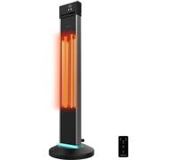 Cecotec chauffage électrique de Outdoor de ReadyWarm 2000 Power Tower. 2000 W en 3 étapes, technologie halogène, protection IP34, télécommande et écran, surface de couverture 10 m2