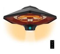 Cecotec Chauffage électrique extérieur au plafond ReadyWarm 2000 Power Ceiling. 2000 W à 3 niveaux, Technologie halogène, Protection IP34, Télécommande, Zone de couverture 10 m2 G