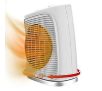 Cecotec Chauffage électrique à faible consommation ReadyWarm 2050 Max Force Rotate White. Ventilateur chauffant 2000 W, Oscillation 65°, 3 Modes, Thermostat réglable, Zone couverture 20 m2, Blanc