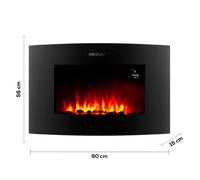 Cecotec Cheminée Électrique Décorative 35” avec Télécommande et WiFi ReadyWarm 3560 Curved Flames Connected. Puissance Max