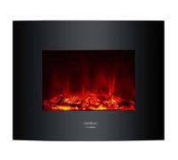 Cecotec Cheminée électrique Ready Warm 2600 Curved Flames. 26"", 2000 W, 2 niveaux de puissance, 25 m2, Télécommande, Panneau curve en verre templé