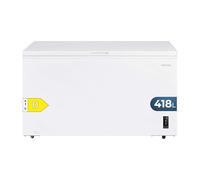 Cecotec Congélateur Coffre 418L Bolero CoolMarket Chest 418P White D. Panier, Contrôle Électronique LED, Roues, Basse Consommation, UltraContact D-Cool, Double Fonction, Porte ZeroG, FastFreeze