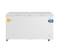 Cecotec Congélateur Coffre 508L Double Porte Bolero CoolMarket Chest Duo 508M White E. UltraContact D-Cool, Roues EasyMove, Double Fonction, Porte ZeroG (80º-30º), Double Fonction, Double Panier