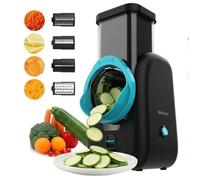 Cecotec Coupe-légumes Électrique - Salad Maker - Total Blade Full Black. Robot de Cuisine, 4 Cylindres Interchangeables, Coupe