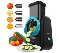 Cecotec Coupe-légumes Électrique - Salad Maker - Total Blade Full Black. Robot de Cuisine, 4 Cylindres Interchangeables, Coupe, Râpe et Tranche, Démontable, Compact, Salades en Quelques Secondes