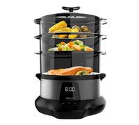 Cecotec Cuiseur Vapeur Électrique VapoVita 3000 Pro. Cuit à la Vapeur et Préserve les Nutriments et les Vitamines. 1000 W, Numérique, Capacité 1 L, Comprend 3 Contenants