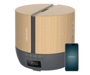 Cecotec Diffuseur d'Arômes PureAroma 550 Connected Grey Woody. Capacité 500 ml, Écran LED, Haut-parleur, Contrôle par Bluetooth, 3 Modes de fonctionnement, Minuterie 12h, Couverture 30 m²