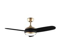 Cecotec - Ventilateur de Plafond avec Lumière EnergySilence Aero 4265 GoldBlack - 65 W, Diamètre 106 cm, Télécommande, Lampe LED 18 W et Minuterie, 3 Vitesses et 3 Pales, Design Fonctionnel