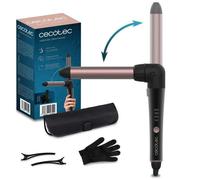 Cecotec Bigoudis manuels à câble SurfCare TwistWaves. Rizador de 25 mm avec un codo de 90 degrés, guante thermique, estuche et 2 clips pour plus de confort d'utilisation.