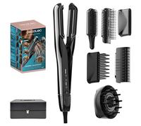 Cecotec Fer à Lisser à Air avec 6 Accessoires AirLisse 6in1 Platinum. 112000 RPM, Flux d'Air 13 m/s, Fonction Plasma, Élimine les Frisottis, Moteur Brushless, Brosse Incluse, Étui en Cuir