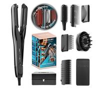 Cecotec Fer à Lisser avec Air avec 6 Accessoires AirLisse 6in1 Elite. 112000 RPM, Flux d'Air 13m/s, Fonction Plasma, Moteur Brushless, Brosse Conventionnelle Incluse, Étui en Cuir