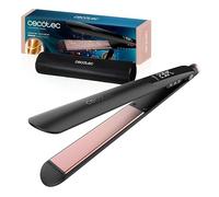 Cecotec Fer à Lisser Étroit avec Câble Lisse Keratin Essence. Fonction HeatMax, 130-230ºC, Revêtement Céramique avec Kératine et Huile d'Argan, Arrêt Automatique, Sac de Voyage, Noir