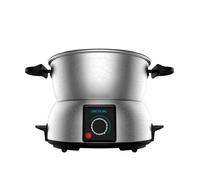 Cecotec Fondue Électrique Fun Gourmet Fondue. 1000W, Acier inoxydable, à utiliser avec du fromage, du chocolat et de l’huile, Thermostat ajustable, Inclus 8 fourchettes