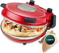Cecotec Four électrique Pizza Grill Fun Pizza&Co Mamma Mia Vista, 1200 W, Timer 15min, température max de 420ºC en 3min, fenêtre de visualisation, plaque de pierre.