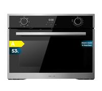 Cecotec Four Encastrable 45cm de Hauteur Bolero Hexa M224500 Edge A. 2600W, 53L, 7 Fonctions, Grill, Chaleur Ventilée, Convection, Décongélation, Steam Base X2, Steam EasyClean, Steam Assist