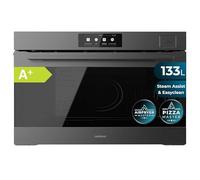 Cecotec Four Encastrable de 133 L Bolero Hexa S609000 Matt TFT 3800 W, Écran Tactile de 6,8 Pouces, 11 Fonctions, Friteuse à Air, Vapeur, Pierre à Pizza XXL, 5 Positions de Gradins