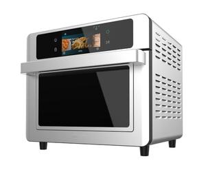 Cecotec Four Friteuse à Air Chaud 30L Bake&Fry 3000 Touch Steel Connected. 1700W, Écran Tactile Couleur, Connectivité, 10 Modes, Inclus : Plateau de Friture, Plateau de Cuisson, Grille et Accessoires