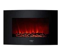Cecotec Foyer électrique décoratif Ready Warm 2250 Curved Flames. 2000 W, Taille 22", WiFi, 2 Niveaux de Puissance, Télécommande, Panneau incurvé, Minuterie, 20 m2 (35", Noir | Télécommande)