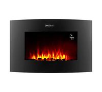 Cecotec Foyer électrique décoratif Ready Warm 2250 Curved Flames. 2000 W, Taille 22", WiFi, 2 Niveaux de Puissance, Télécommande, Panneau incurvé, Minuterie, 20 m2 (35", Noir | Contrôle Wi-FI)