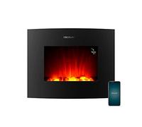 Cecotec Foyer électrique décoratif Ready Warm 2250 Curved Flames. 2000 W, Taille 22", WiFi, 2 Niveaux de Puissance, Télécommande, Panneau incurvé, Minuterie, 20 m2 (26", Noir | Contrôle Wi-FI)