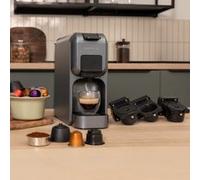 Cecotec Cafetière à Capsules Express Compacte FreeStyle Compact Black. 1350W, 20 Bars, Compatible avec Café Moulu, Dolce Gusto, Nespresso et K-fee, Réservoir pour café moulu, Arrêt Automatique.