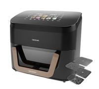 Cecotec Friteuse à Air 11L avec Triple Gril et Fumoir Cecofry&Grill Smokin' 11000 Plus. 2900W, Gril en Partie Supérieure et Inférieure, Saveur Gril pour Viandes, Paroi Divisante Mobile