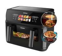 Cecotec Friteuse à Air sans Huile 10 L avec Double Résistance, Plaque, Grill, Air Fryer Cecofry&Grill Duoheat 10000. 2800 W, Cloison Amovible, Température Réglable 40-200°C, 10 Menus.