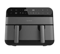 Cecotec Friteuse à Air sans Huile Air Fryer 9L Cecofry Advance 9000 Full Inox. 2800W, 2 Cuves de 4,5L avec Séparateur, Sync, 8 Menus, Température 30-200ºC, PerfectCook, Acier Inoxydable, Panneau