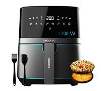 Cecotec Friteuse à Air sans Huile de 5,5 L Air Fryer Cecofry Full InoxBlack 5500 Pro avec Accessoires, 1700 W, Diététique et Digitale, Tactile, Finitions en Acier Inox, 8 Modes, Pack d'Accessoires