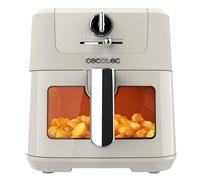 Cecotec Friteuse à air sans huile de 5 L avec fenêtre Air Fryer Cecofry Antique 5000 Window. 1500 W, Numérique, Zone de Cuisson de 5 L et Technologie PerfectCook, Design Rétro en Beige
