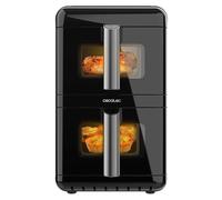 Cecotec Friteuse à Air Verticale - 12 L - Air Fryer - Cecofry DuoLevel 12000 Window. 2900 W, 2 Cuves de 6 L, Fenêtre, Sync, 10 Menus et Température Duale pour Cuisiner de Grandes Quantités Rapidement