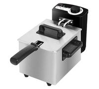 Cecotec Friteuse électrique avec huile Cleanfry 1,5 l, 1 000 W, acier inoxydable, filtre OilCleaner, température 190 °C, cuve émaillée, passe au lave-vaisselle, indicateur lumineux, surchauffe